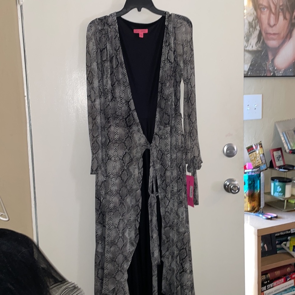 Betsey Johnson Snake Print Wrap Dress New